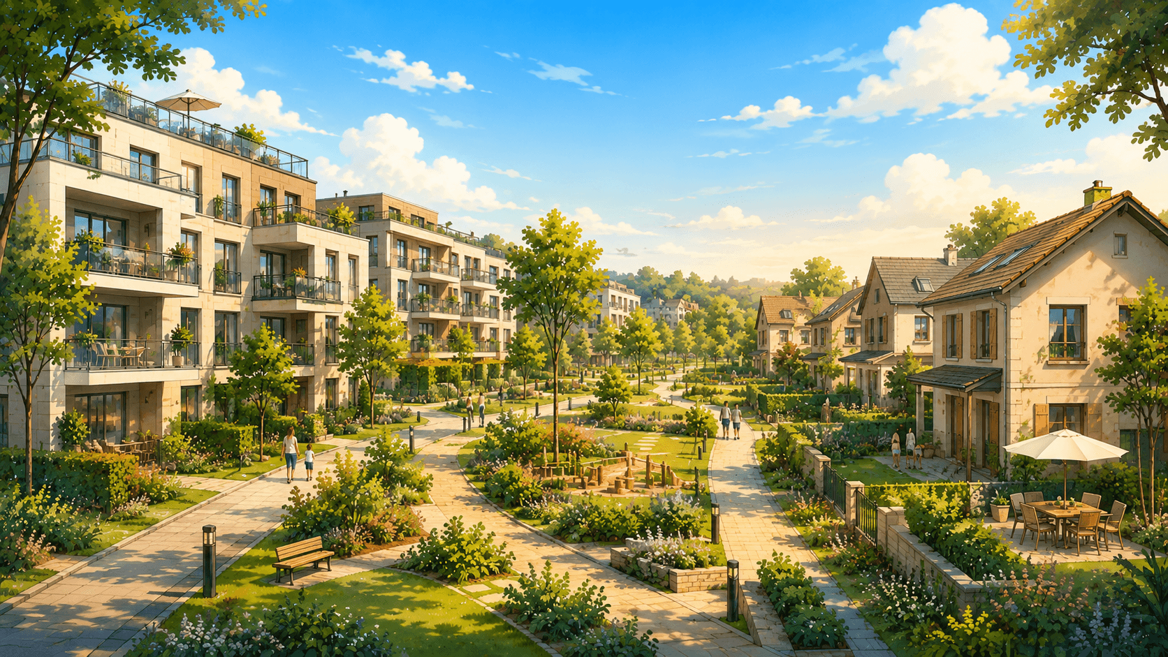 Programme du projet Biron à Longpont-sur-Orge : logements collectifs et pavillons