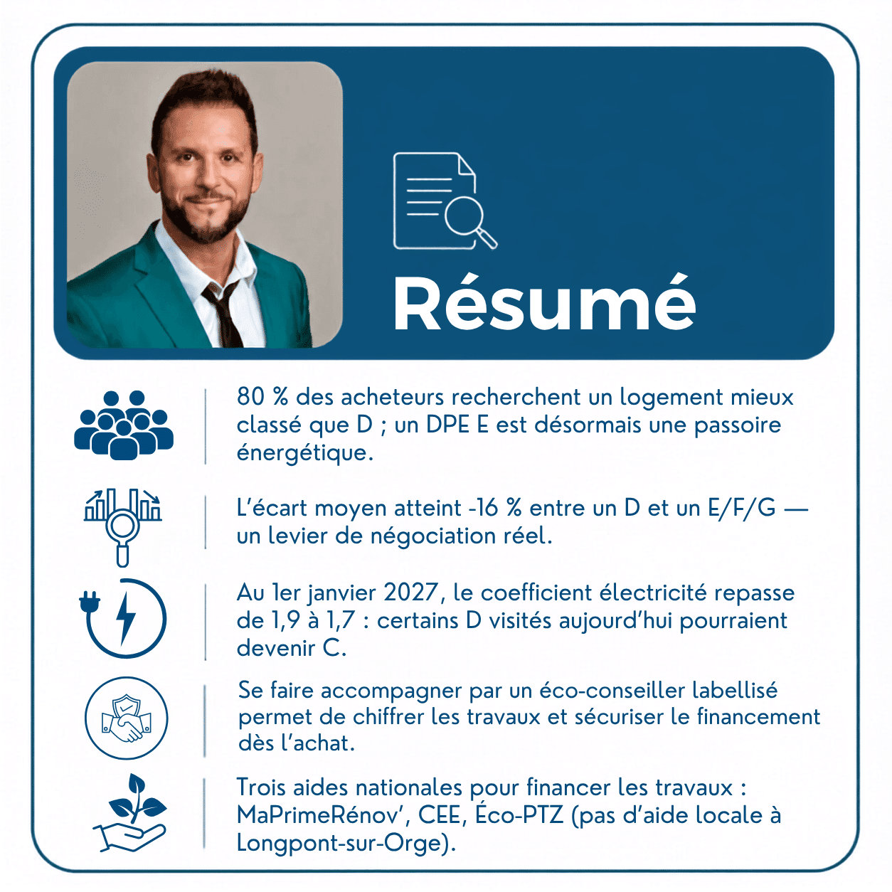Résumé des points clés sur le DPE et l'achat immobilier à Longpont-sur-Orge