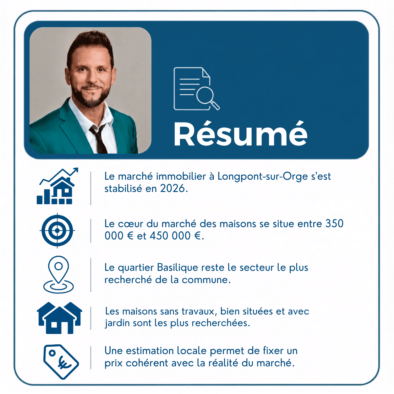 Résumé en 5 points : comment estimer un bien immobilier à Longpont-sur-Orge en 2026