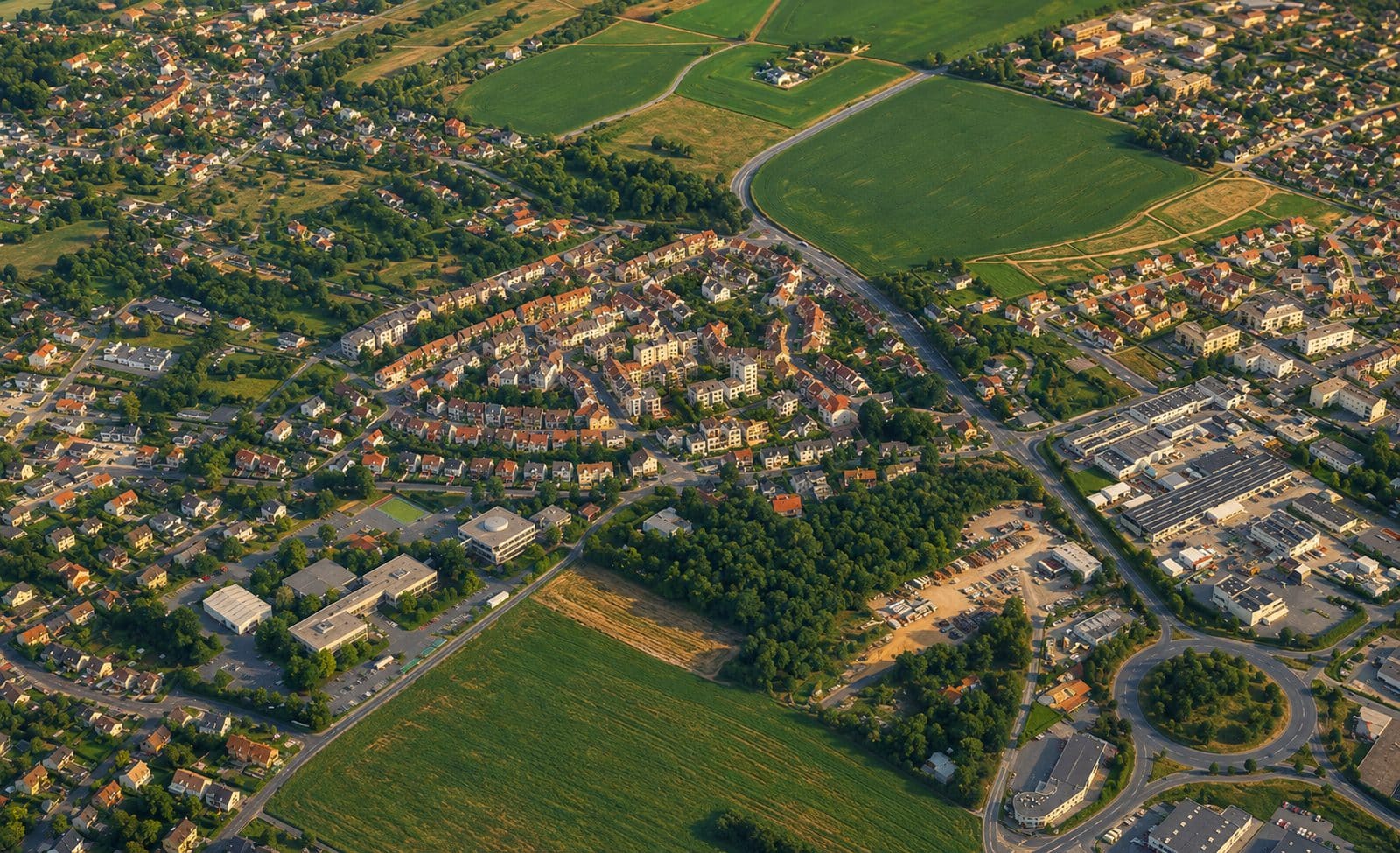 Vue aérienne de Longpont-sur-Orge, secteur de la Butte du Moulin à Vent